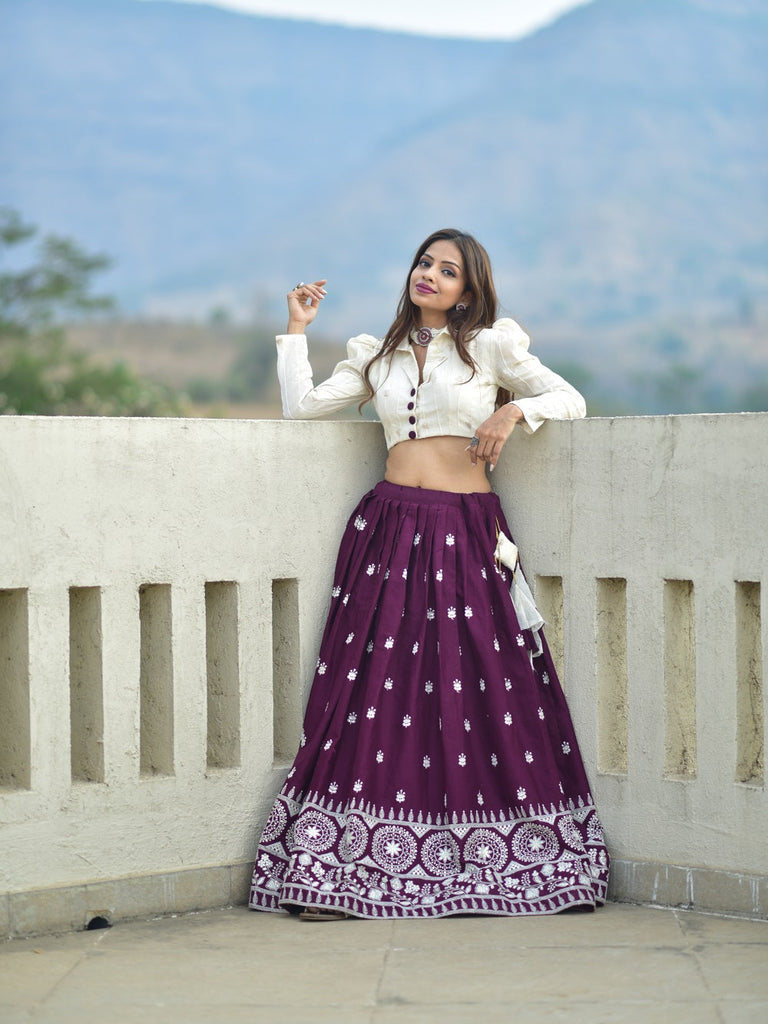 A Red Rose Multi Color Lehenga – Talking Threads