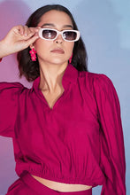 Load image into Gallery viewer, Cute Deep Pink Viscose Rayon Self Design Co-Ord Set For Women ClothsVilla.com