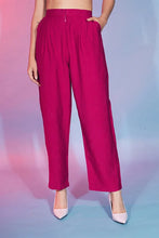 Load image into Gallery viewer, Cute Deep Pink Viscose Rayon Self Design Co-Ord Set For Women ClothsVilla.com