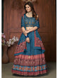 Load image into Gallery viewer, Aequa blue Chinon Embroidered Designer Lehenga Clothsvilla