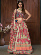 Load image into Gallery viewer, Multicolor Silk and Chinon Embroidered Designer Lehenga Clothsvilla