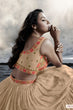 Load image into Gallery viewer, Beige Art Silk Ruffle Lehenga Choli For Indian Festivals &amp; Weddings - Thread Embroidery Work, Handwork Work Clothsvilla