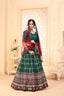 Dark Green Color Art Silk Fabric Printed Function Wear Fancy Lehenga Choli ClothsVilla