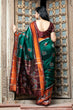 Load image into Gallery viewer, Dark Green Printed Wedding Events Patola Silk Saree ClothsVilla