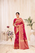 Load image into Gallery viewer, Dark Pink Festive Wear Woven Banarasi Silk Saree ClothsVilla
