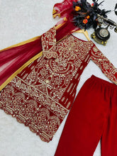 Load image into Gallery viewer, Dark Red Salwar Suit in Faux Georgette with Dupatta Clothsvilla