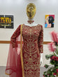 Load image into Gallery viewer, Dark Red Salwar Suit in Faux Georgette with Dupatta Clothsvilla