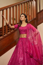 Load image into Gallery viewer, Deep Pink Lehenga With Heavy Art Silk Fabric And Thread With Sequince Embroidered Work Lehenga Choli For Wedding And Party Wear ClothsVilla