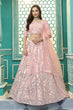 Load image into Gallery viewer, Delightful Pink Gota Patti Embroidered Georgette Semi Stitched Party Wear Lehenga ClothsVilla
