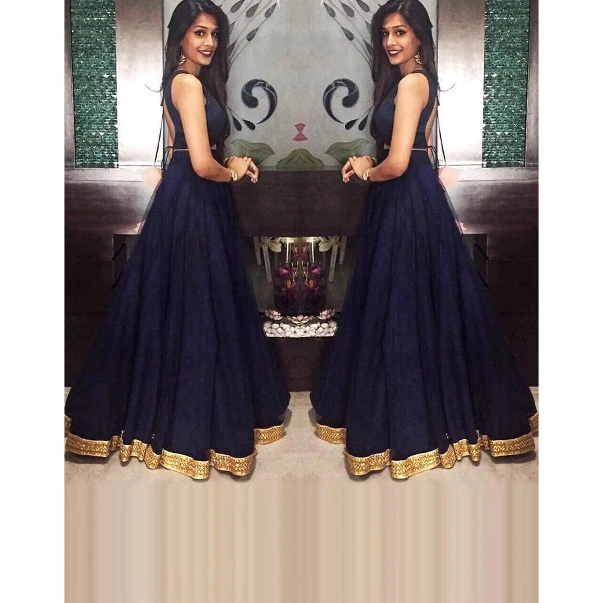 Designer Lehenga with Gold Lace and Latkan for Wedding, Casual and Party Wear Secondary image