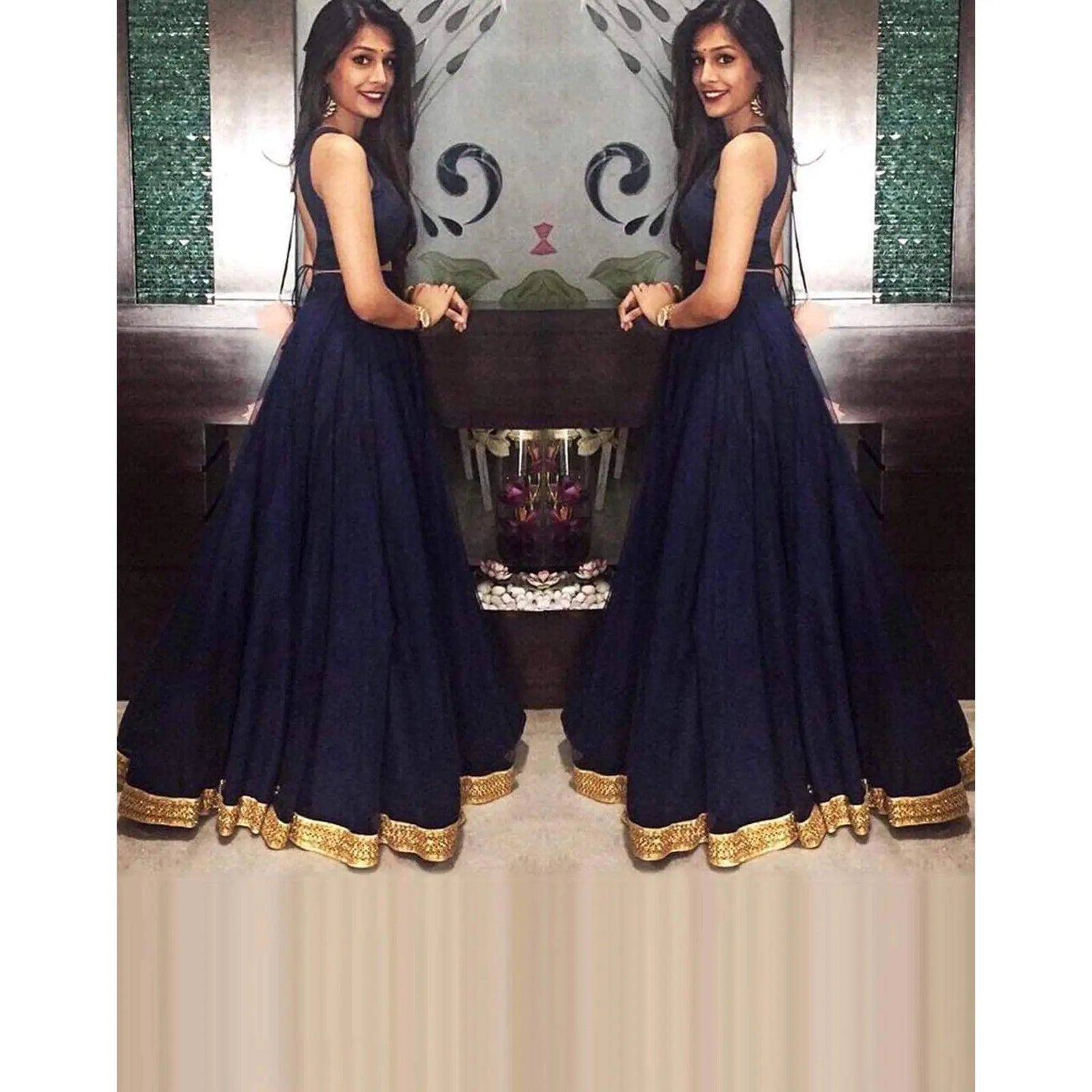 Designer Lehenga with Gold Lace and Latkan for Wedding, Casual and Party Wear ClothsVilla