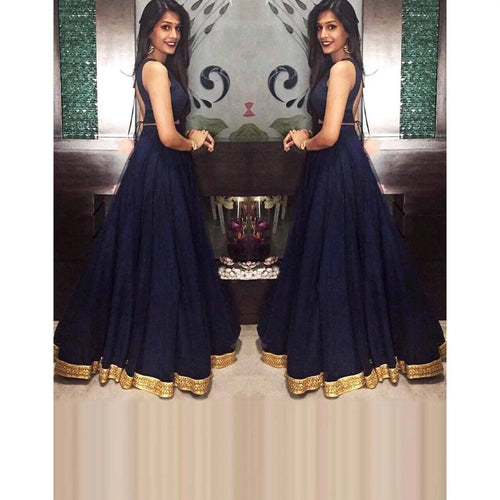 Designer Lehenga with Gold Lace and Latkan for Wedding, Casual and Party Wear ClothsVilla