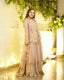 Designer Gold Beige Embroidery Work Party Wear Pakistani Sharara Suit with Dupatta ClothsVilla