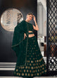 Load image into Gallery viewer, Designer Green Color Sequence Thread Work Lehenga Choli With Belt - ClothsVilla.com