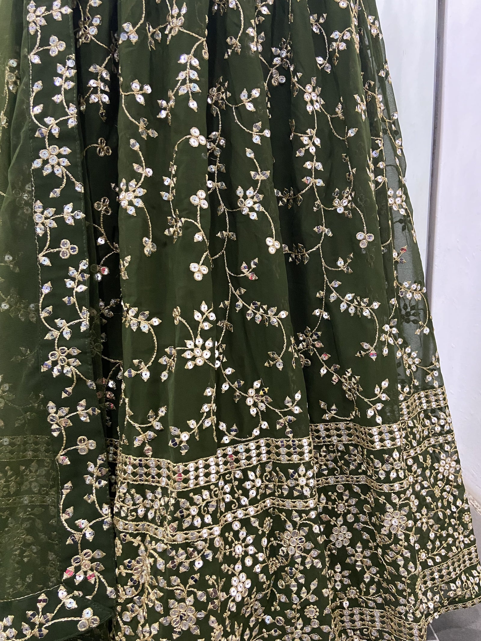 Designer Green Georgette lehenga Choli For Women Clothsvilla