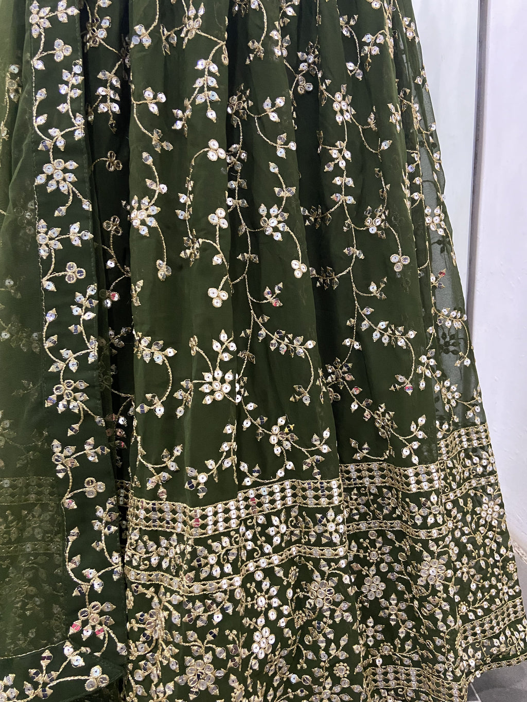 Designer Green Georgette lehenga Choli For Women Clothsvilla
