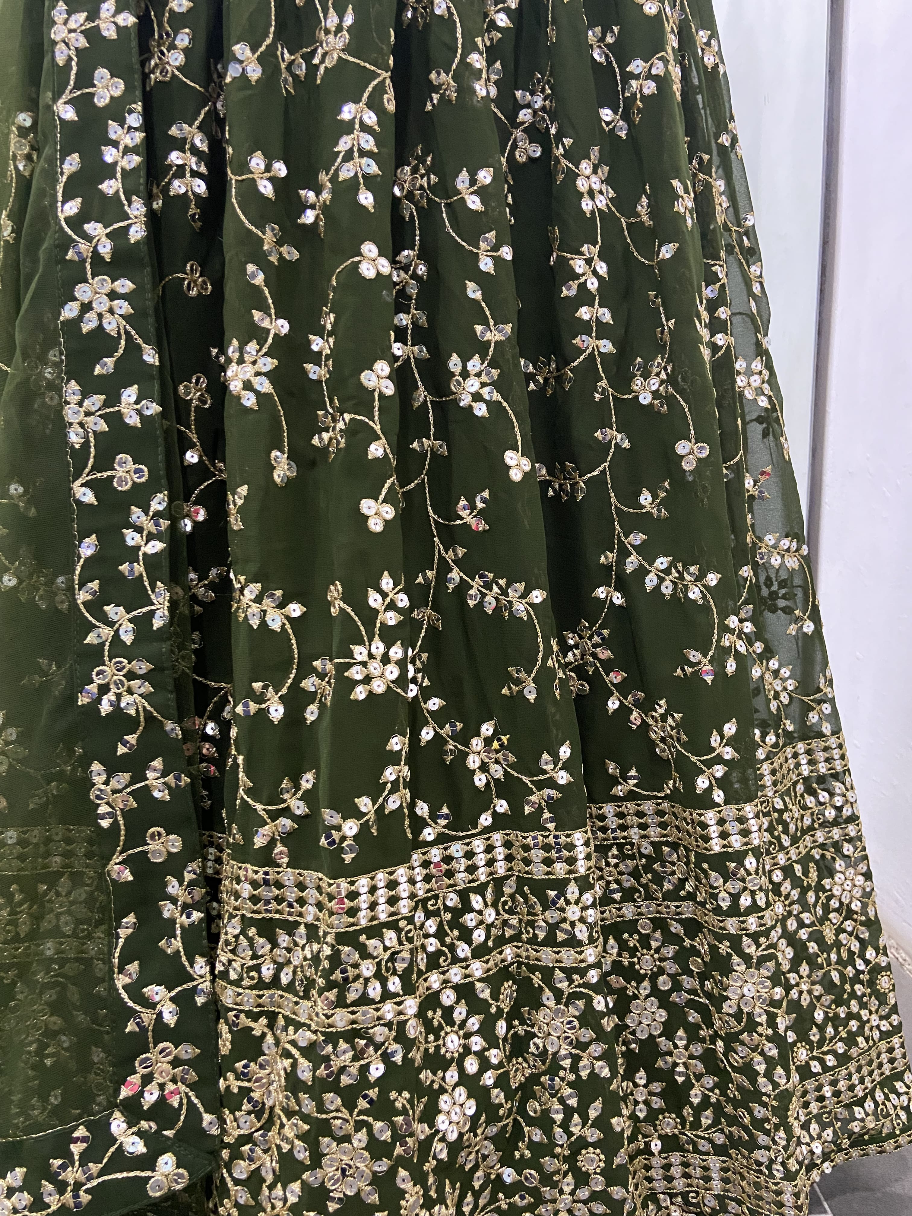 Designer Green Georgette lehenga Choli For Women Clothsvilla