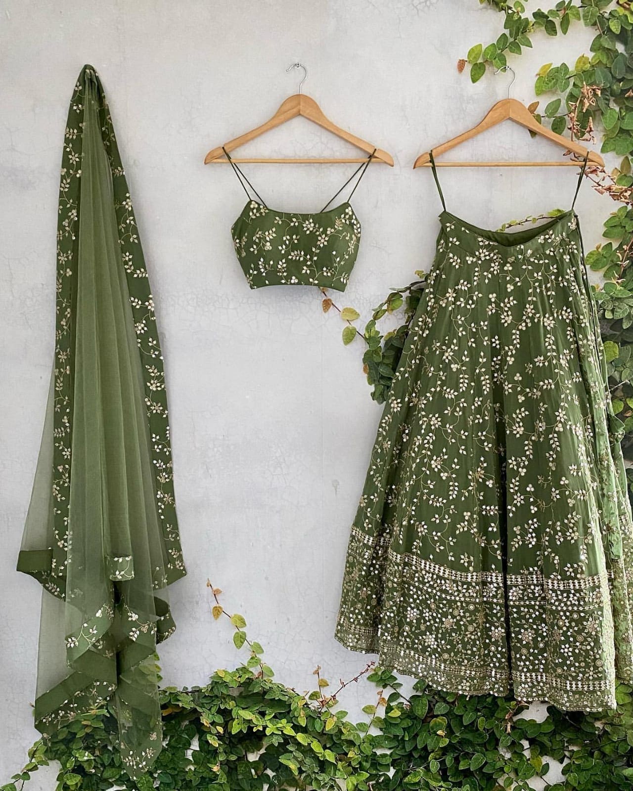 Designer Green Georgette lehenga Choli For Women Clothsvilla Main image