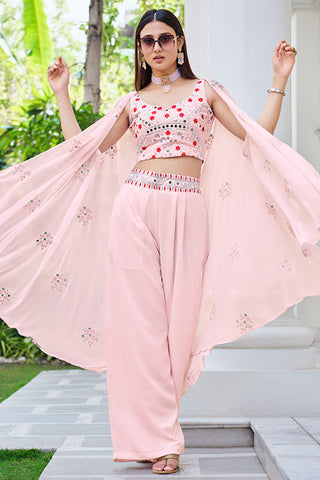 Designer Koti Style Mirror with Embroidered choli with Palazzo Set ClothsVilla.com