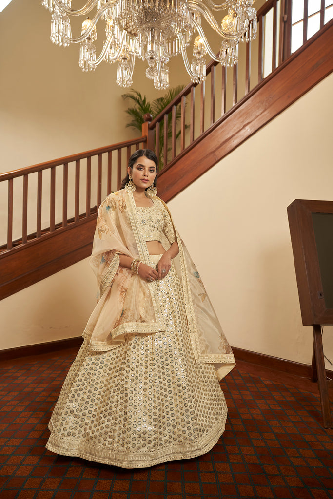 Green Bridal Party Indian Wedding Lehenga Choli Net SR117142 –  ShreeFashionWear