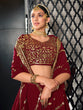 Load image into Gallery viewer, Designer Maroon Color Sequence Thread Work Lehenga Choli with Belt - ClothsVilla.com