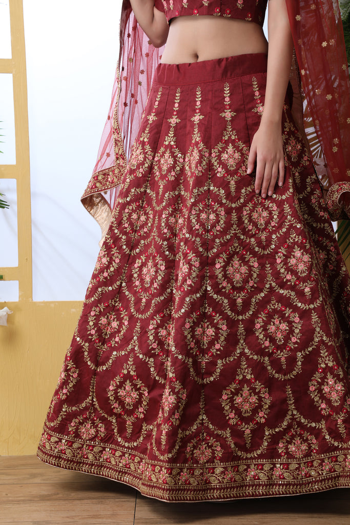 Diwali Maroon Velvet Lehenga Choli Indian Ethnic Party Wear Lengha Chunri  Saree | eBay