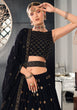 Load image into Gallery viewer, Designer Navy Blue Color Sequence Thread Work Lehenga Choli With Belt - ClothsVilla.com
