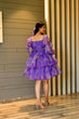 Load image into Gallery viewer, Designer Purple Color Shibori Print Organza Dress Clothsvilla