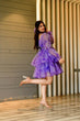 Load image into Gallery viewer, Designer Purple Color Shibori Print Organza Dress Clothsvilla