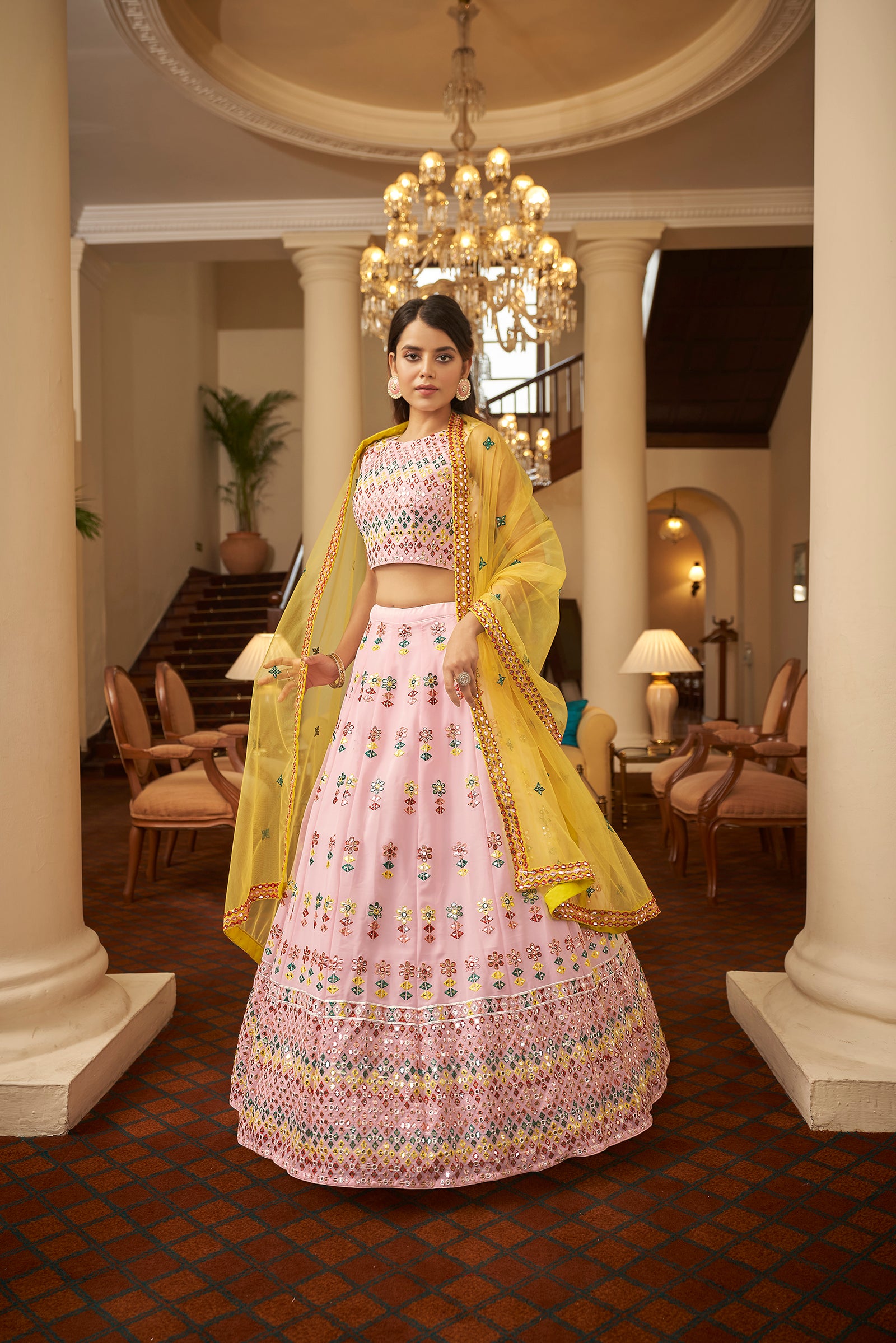 Designer Wedding Lehenga Choli For Women Party Wear Bollywood Lengha Sari,Indian Wedding Bridesmaids Dress Bridal Wedding Skirts Girlish ClothsVilla