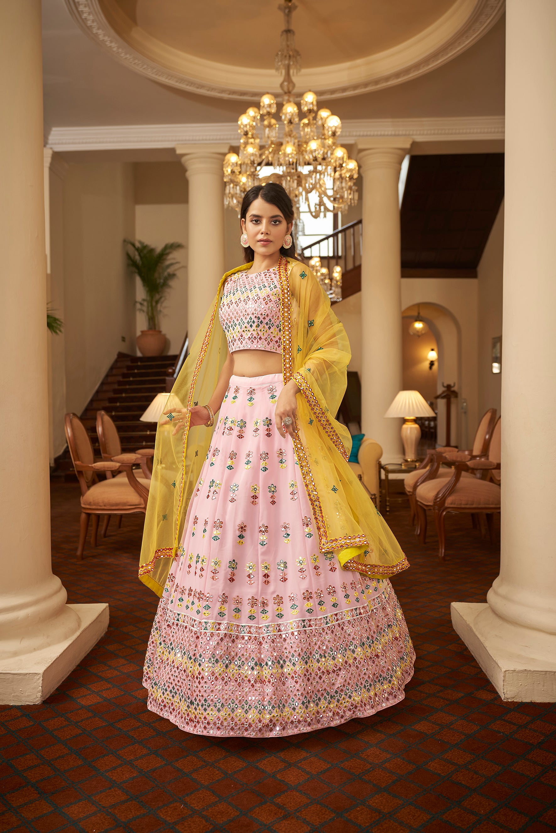 Designer Wedding Lehenga Choli For Women Party Wear Bollywood Lengha Sari,Indian Wedding Bridesmaids Dress Bridal Wedding Skirts Girlish ClothsVilla