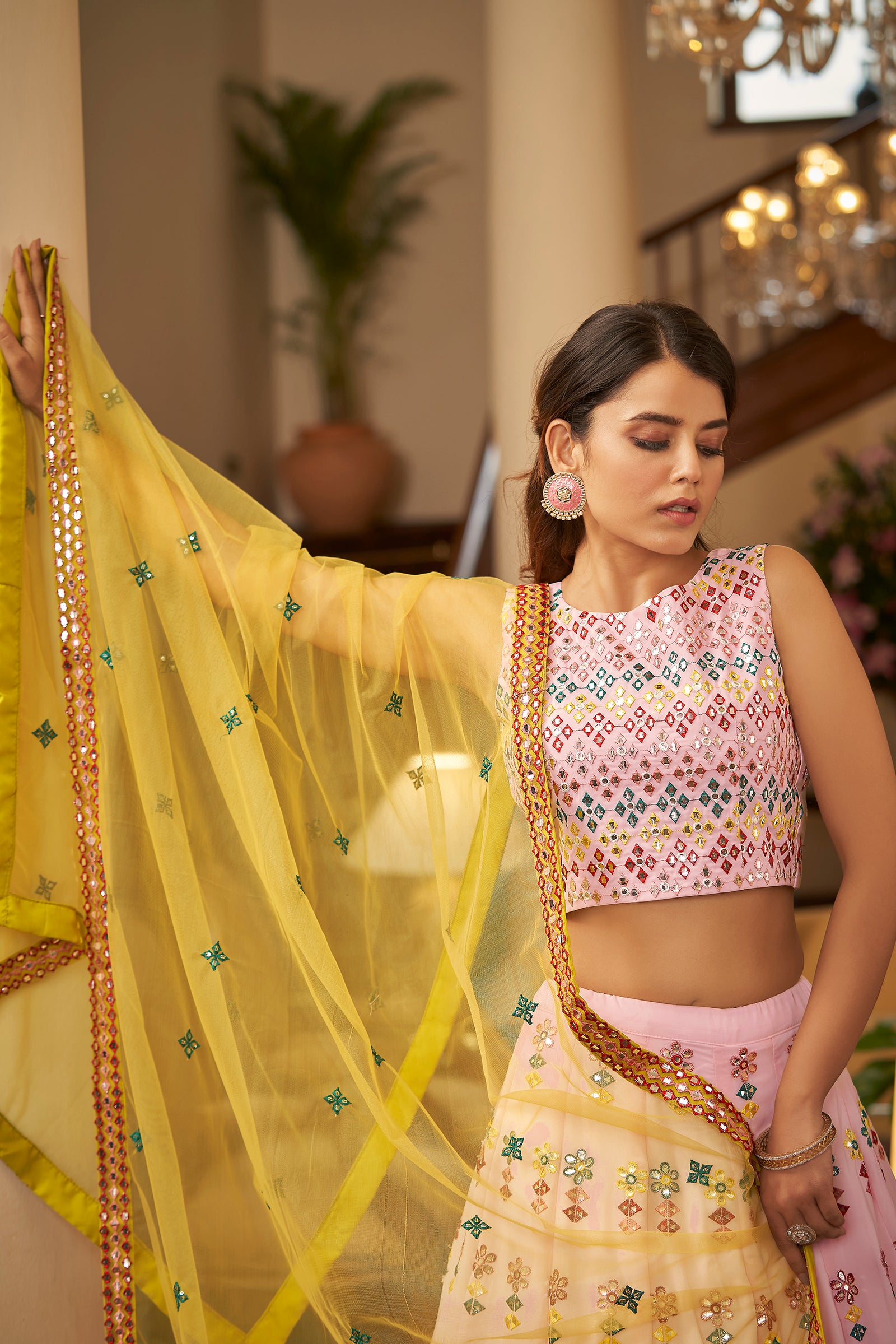 Designer Wedding Lehenga Choli For Women Party Wear Bollywood Lengha Sari,Indian Wedding Bridesmaids Dress Bridal Wedding Skirts Girlish ClothsVilla