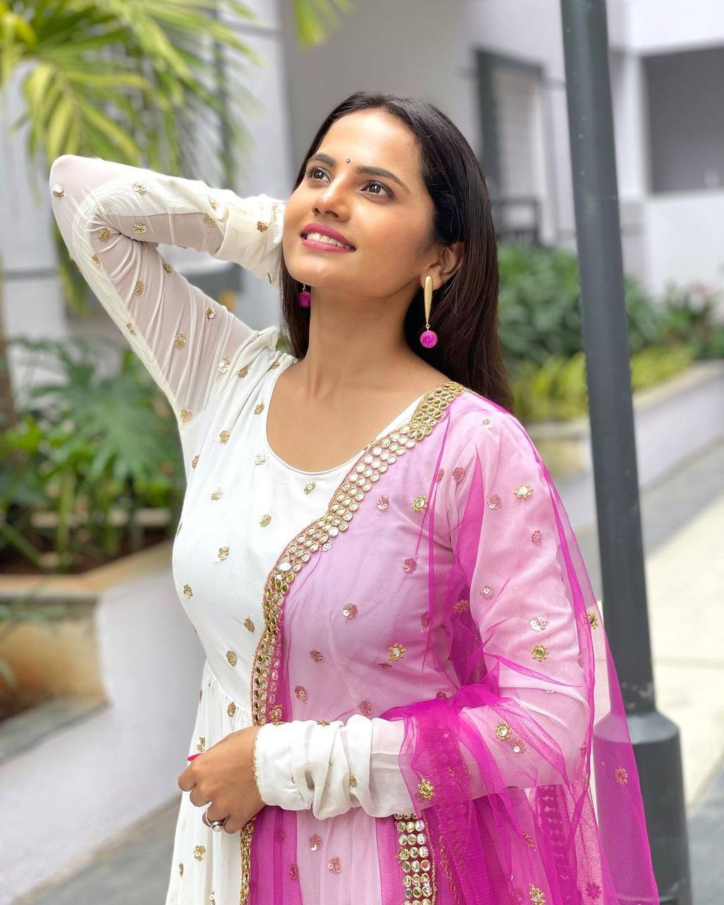 Designer White Color Embroidery Work Gown Clothsvilla