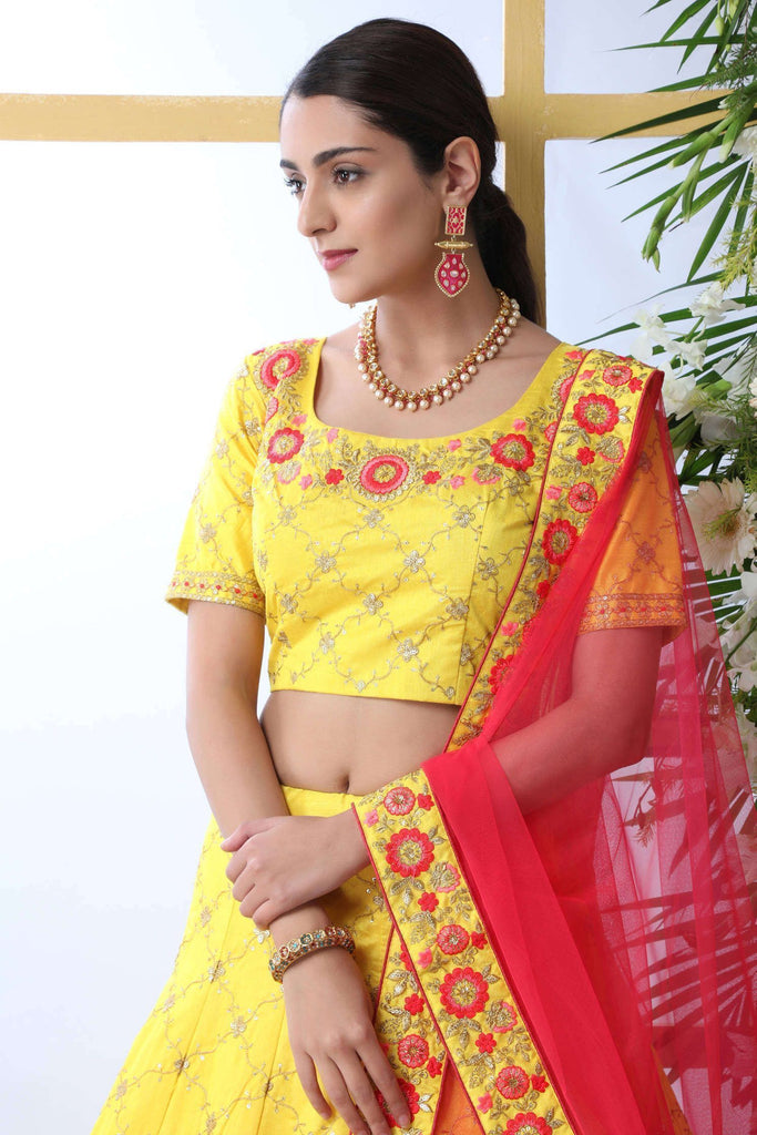 Designer Yellow Lehenga Choli For Women With Heavy Sequence Embroidery Work Wedding Wear Party Wear, Lehenga Choli ClothsVilla