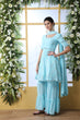 Load image into Gallery viewer, Desiring Sky-Blue Thread Embroidery Georgette Salwar Kameez With Dupatta Semi Stitched ClothsVilla