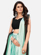 Load image into Gallery viewer, Distinctive Sea Green and Black Ready to Wear Saree ClothsVilla