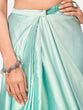 Load image into Gallery viewer, Distinctive Sea Green and Black Ready to Wear Saree ClothsVilla