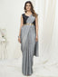 Dove Grey Ready to Wear One Minute Saree In Satin Silk ClothsVilla