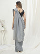 Load image into Gallery viewer, Dove Grey Ready to Wear One Minute Saree In Satin Silk ClothsVilla
