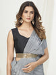 Load image into Gallery viewer, Dove Grey Ready to Wear One Minute Saree In Satin Silk ClothsVilla