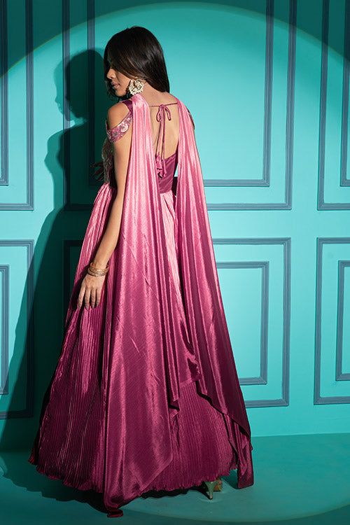 Dusty Pink Exclusive Embroidered all Size Stitched Gown Collection ClothsVilla.com