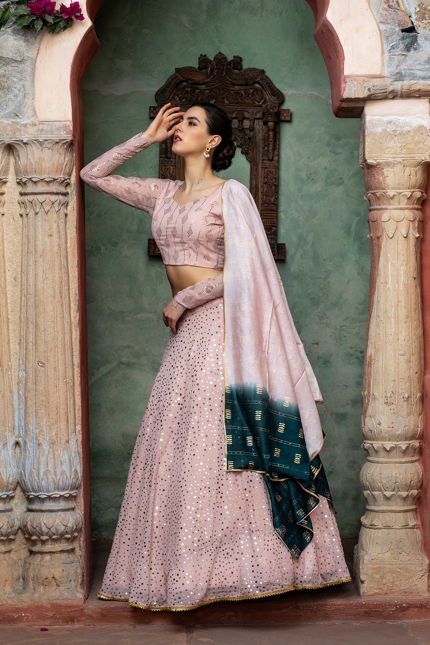 Dusty Pink Lehenga Choli For Women Designer Bollywood Trending Sequence Embroidery Work Lengha choli, Wedding Bridal Lahanga, Party Wear Dress ClothsVilla