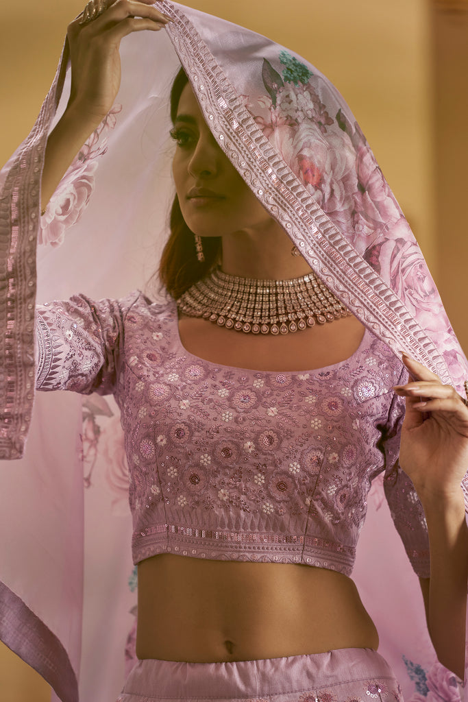 Dusty Pink Lehenga Choli For Women Latest Bridesmaids Lehenga Choli Indian Outfits Function Wear Indian Wedding Lehenga Choli Party Wear ClothsVilla