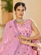 Load image into Gallery viewer, Dusty Pink Purple Thread And Sequins Embroidered Work Art Silk Festive &amp; Party Wear Semi Stitched Lehenga ClothsVilla