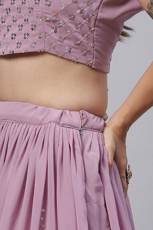 Dusty Pink Vibrant Color Exclusive Designer Lehenga Choli Collection ClothsVilla.com