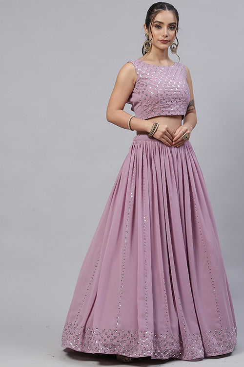 Dusty Pink Vibrant Color Exclusive Designer Lehenga Choli Collection ClothsVilla.com