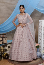 Load image into Gallery viewer, Dusty Purple Sequins Net Party Wear Lehenga Choli With Dupatta ClothsVilla
