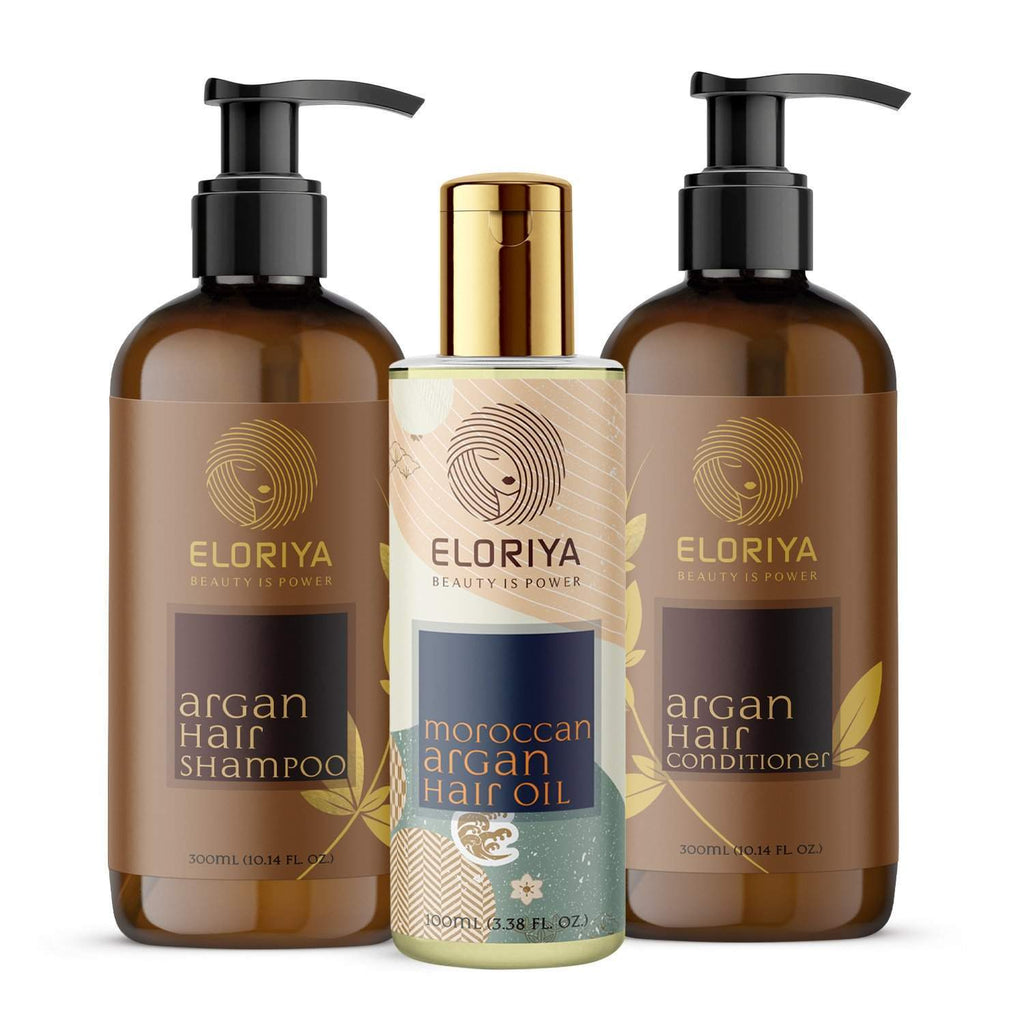 ELORIYA Argan Hair Shampoo Moroccan Argan Hair Oil Argan Hair Conditioner Multipack ELORIYA