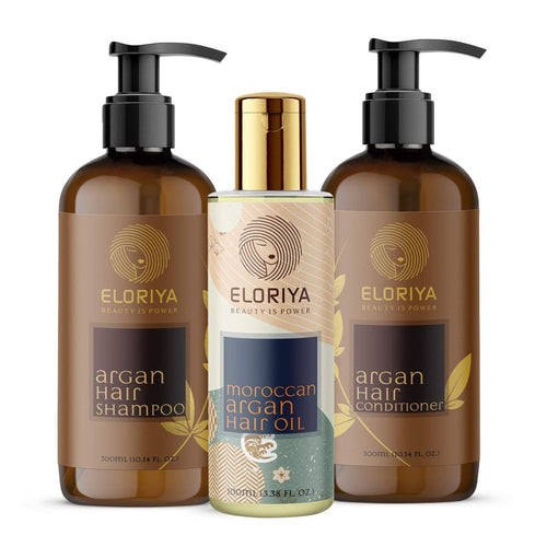 ELORIYA Argan Hair Shampoo Moroccan Argan Hair Oil Argan Hair Conditioner Multipack ELORIYA