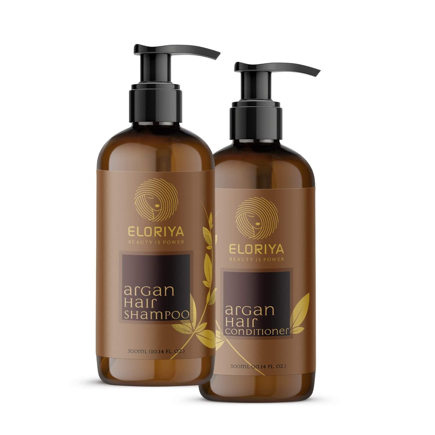 ELORIYA Argan Hair Shampoo, 300Ml + Argan Hair Conditioner, 300 Ml ELORIYA